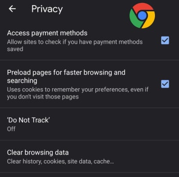 Clear browser history on Chrome for Android