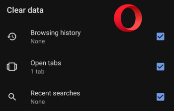 Delete browser history on Opera for Android