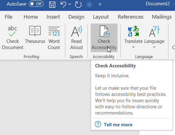 The Accessibility Checker on Office
