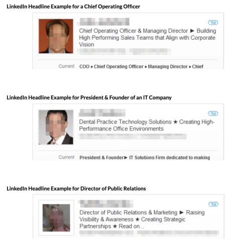 LinkedIn good headline examples