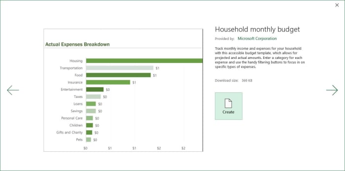 Excel templates