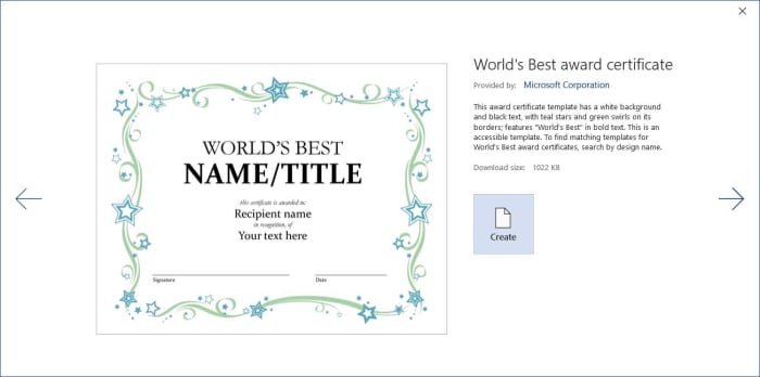 Microsoft Word templates