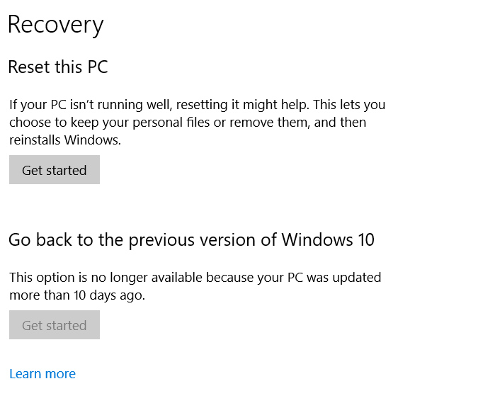 reset Windows 10 updates