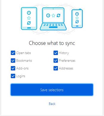 Choose what to sync