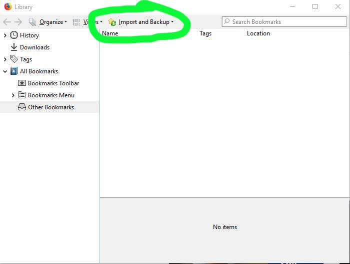 Import and backup