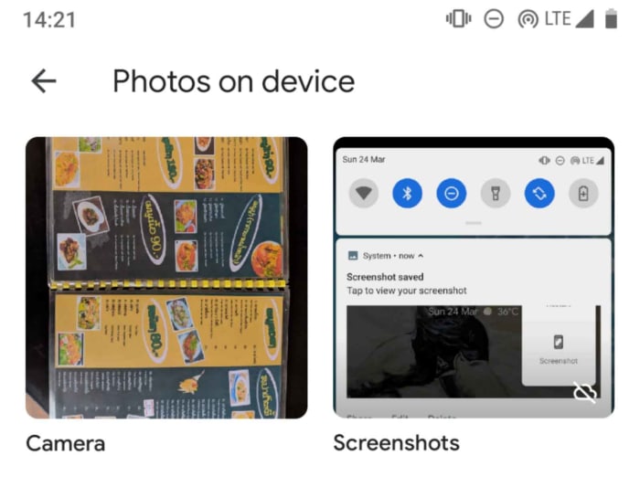 Screenshot folder Android