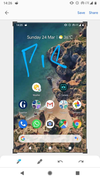 Android Pie Screenshot editor