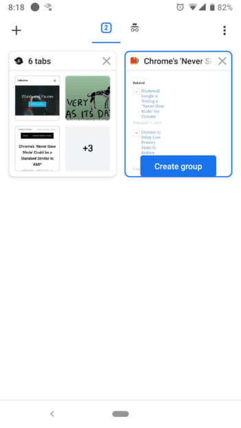 Tab groups on chrome
