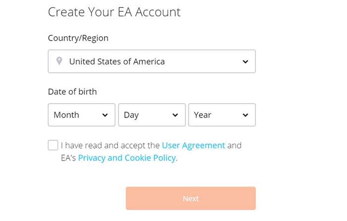 Create an account