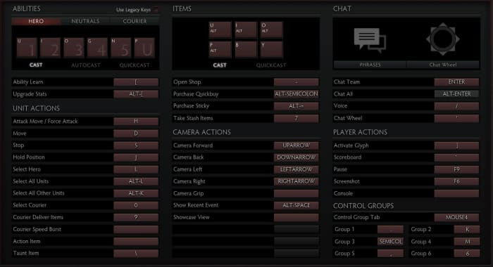 DOTA 2 hotkey menu