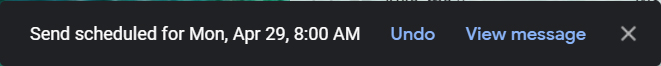 Send scheduled for on Gmail