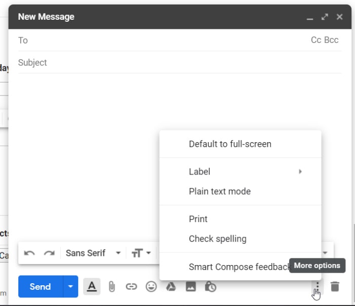 Check spelling on Gmail