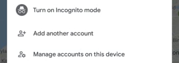 Incognito Mode on google Maps