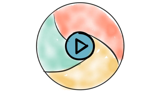 Google Chrome logo play video button