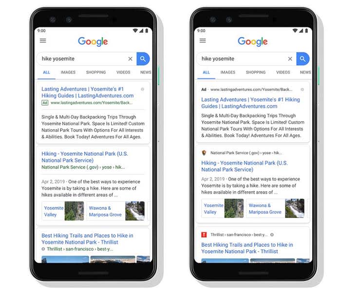 Google mobile redesign