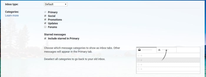 Gmail categories