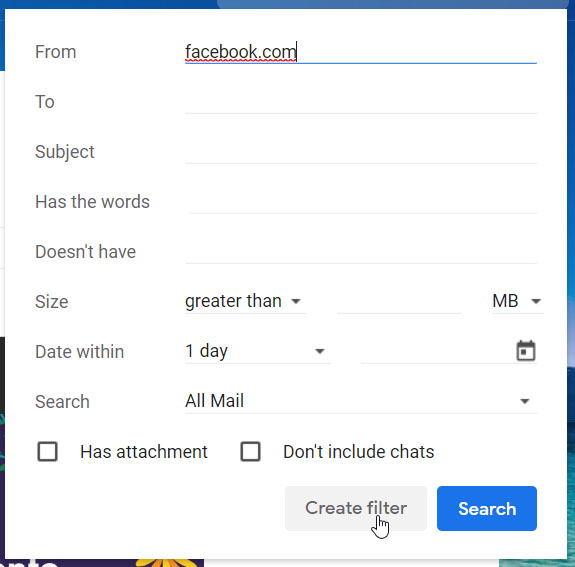 Gmail filters