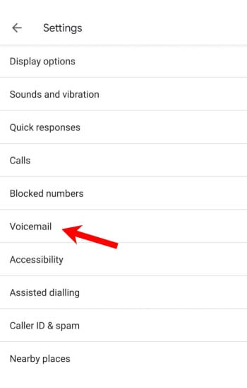 Voicemail settings