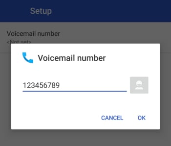 Voicemail number Android