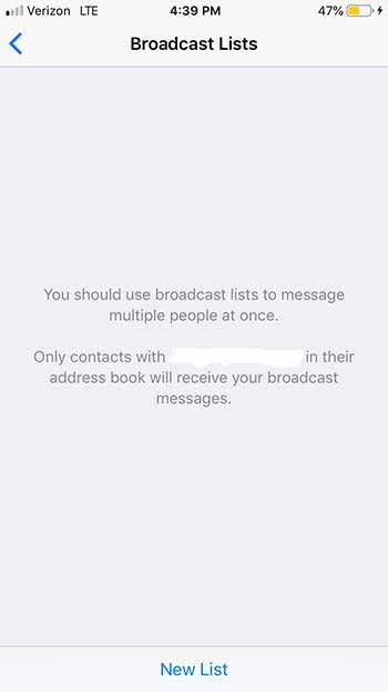 WhatsApp brodcast