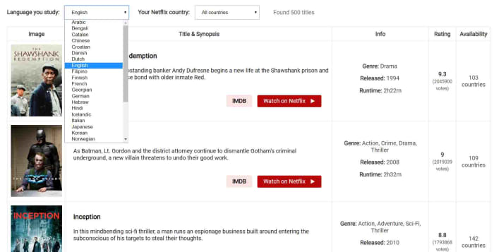 Learn languages with Netflix language catalog