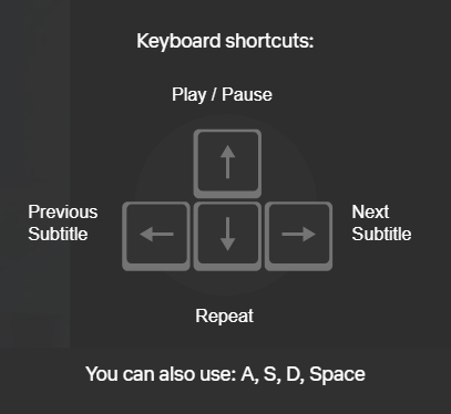 learn languages netflix keyboard shortcuts