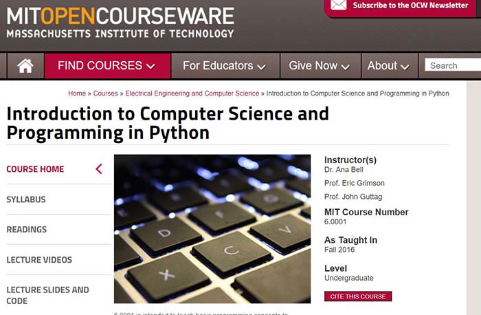 MIT Open Coursework 