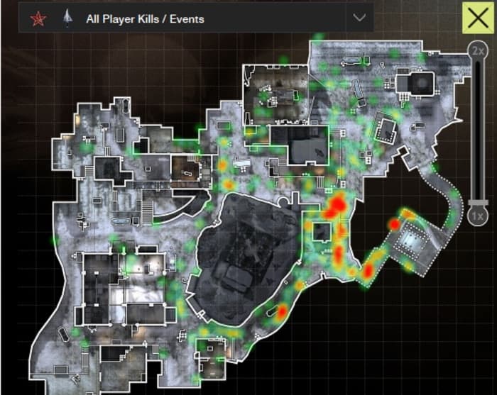 Call of Duty Modern Warfare 3 Outpost heat map