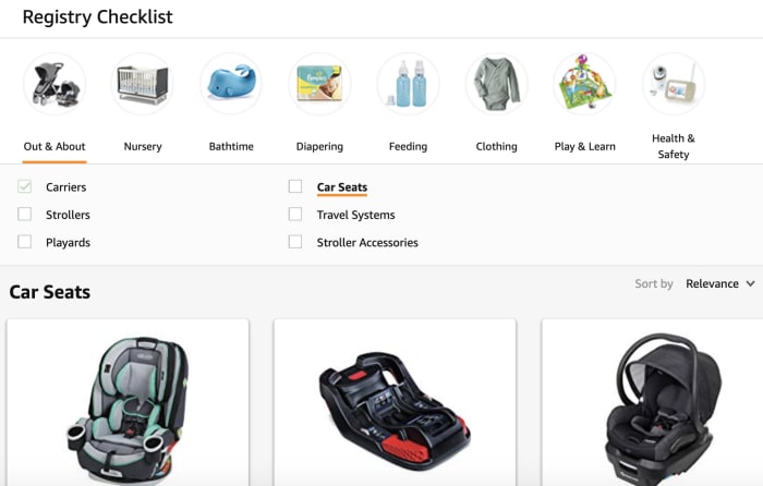 Checklist baby registry