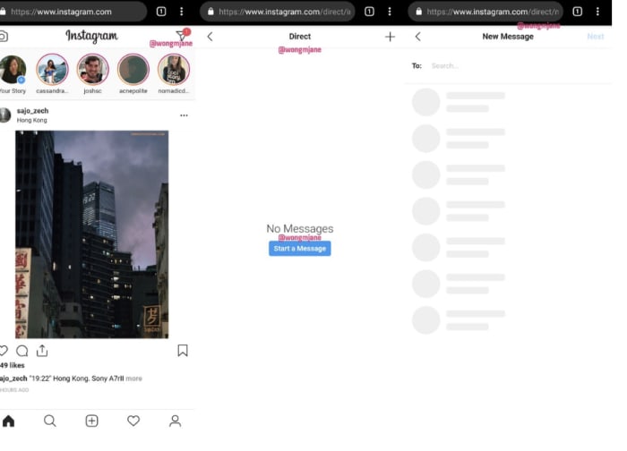 Instagram DM app preview