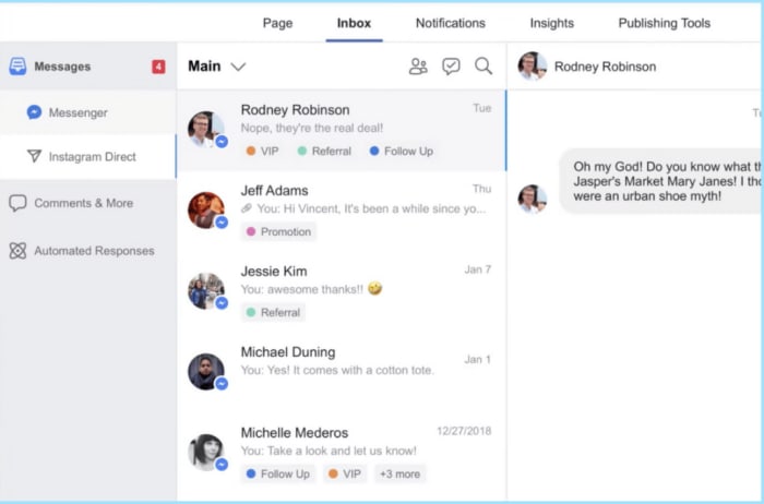 Instagram direct for business