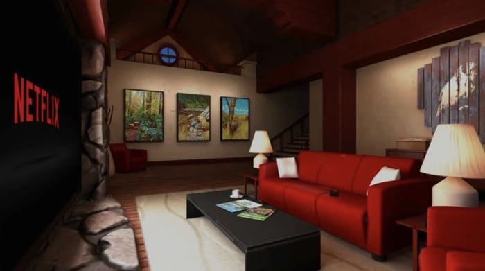 VR living room Netflix