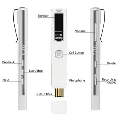 recorder gear device recorder gear bluetooth recording