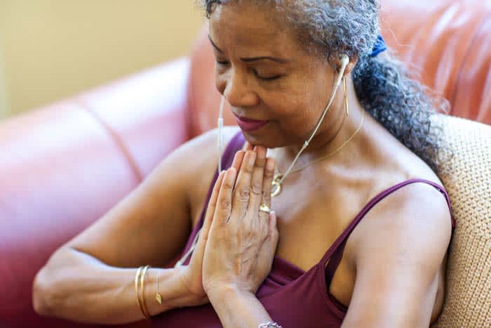 Woman meditating