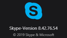Skype version 8.42.76.54