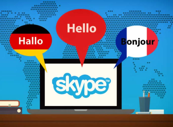 Skype speaking different languages