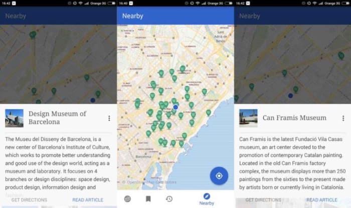 Wikipedia app travel screenshots