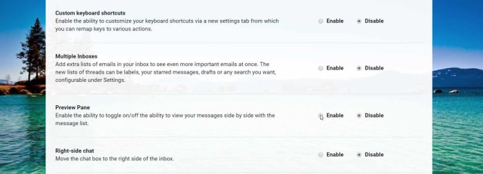 Preview Pane on Gmail