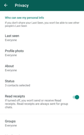 WhatsApp Privacy Settings