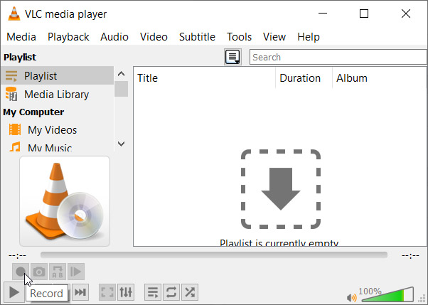Advanced controls on VLC