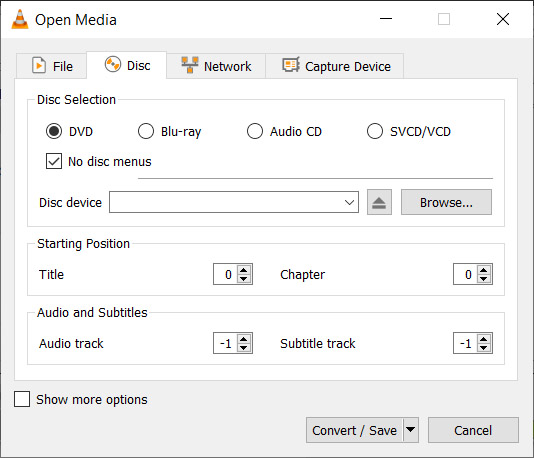 Rip DVD on VLC