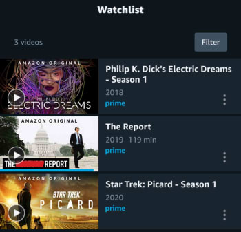 Amazon Prime video watchlist
