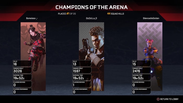 Apex Legends champion squad