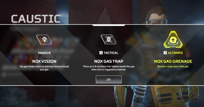 Apex Legends Caustic abilities