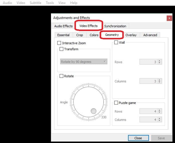 VLC Video Effects, Geometry