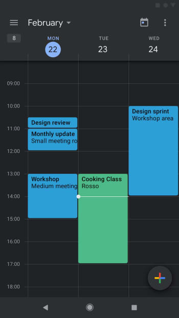 Google Calendar darkmode
