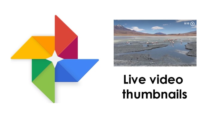 Live thumbnails on Google Photos