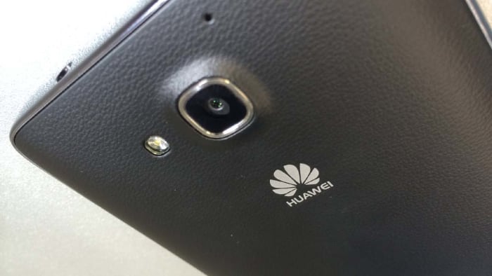 Phone with Huawei logo