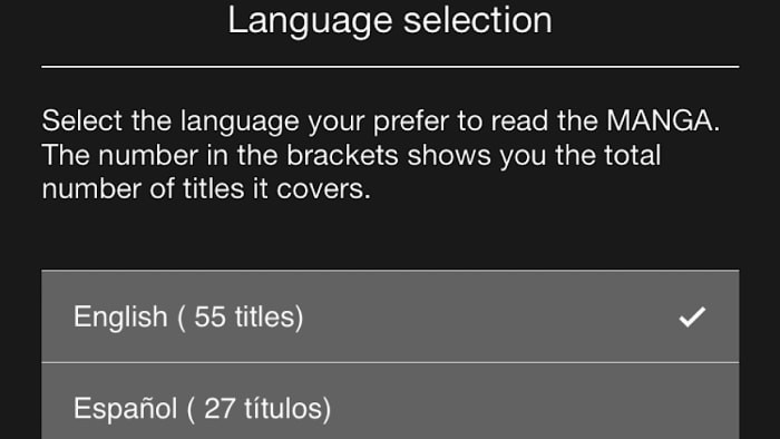 manga plus language selection