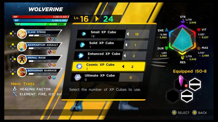 Marvel Ultimate Alliance 3 XP cubes